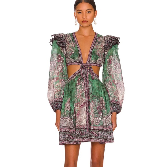 Zimmermann Paisley Cutout Anneke Mini Dress - Picture 2 of 11